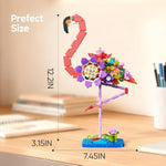 Pink Flamingo Flower Bouquet Building Set, Compatible With Lego Animal Botanical Collection – Creative Flamingo & Flower With Posable Neck And Legs, For Adult, Kids, & Flower Lovers