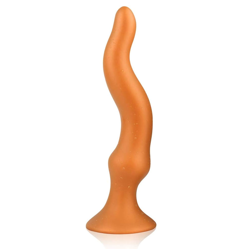 Long Anal Plug Dildo With Strong Suction Cup Soft Liquid Silicone Butt Plug Vaginal Stimulation Prostate Massage For Beginner Advanced Players (L)