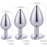 Anal Butt Plug Trainer Kit 3 Pcs Metal Butt Plugs Heart Shaped Jewelry Anal Sex Trainer Sex Toys Unisex Valentine'S/Birthday Gift For Beginners Advanced Users (Deep Purple)