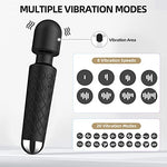 Personal Massage Vibrator Wand,Adult Sex Toy,G Spot Dildo Clit Vibratorwith 20 Vibrations & 8 Speeds Cordless Vibration Massager Clitoris Stimulation for Deep Intense Pleasure,Sex Toys for women,Black