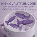 Silicone Anal Plug, Pack Of 4 Butt Plugs Training Set For Beginners Advanced Users, Prostate Sex Toys For Men,Women Couples(Purple)
