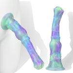 Knot Horse Dildo 9.8 Inch Soft Colorful Silicone Fantasy Dildo Suction Cup Xl G Spot Thick Realistic Animal Fake Penis Dildos Large Anal Play Butt Plug Women Couple Gay Adult Sex Toys & Games (B)