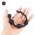 Adults 4 Pulling Beads Waterdrop Silicone Anal Plugs, Personal Portable G-Spot Massager Para Penis Suction Prostate Pussy Sexual Stimulation Training Sex Toy For Women Female Men Male Unisex (M)