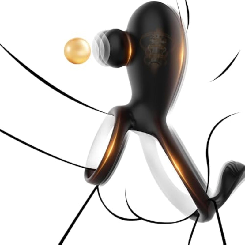 Vibrating Cock Ring Adult Sex Toy For Men, Streach Silicone Penis Ring Vibrator, Forceful Cock Toy For Men Women & Couple'S Pleasure, With 10 Vibration Modes (Black)