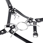 Metal Spider Ring Gag With Head Slave Harness Nose Hook Flirting Mouth Gags Sex Toys For Couple Adult Games Unisex Sex Products (Silver)