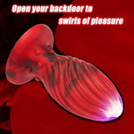 Super Big Anal Plug Liquid Silicone Butt Plug With Suction Cup Base For Experienced Player, Swirl Anal Toy Waterproof Butt Plug Kit Adult Sex Toy For Unisex Backdoor Handsfree Fun (Medium)