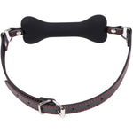 Silicone Mouth Gag With Leather Strap Bone Mouth Gag Pet Bone Bite Ball Gag Mouth Ball Breathable Gag Silicone Restraint Sm Game Open Mouth Gag Sex Toy For Fetish Lover