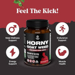 Horny Goat Weed For Men - Extra Strength Male Supplement With Black Maca Root, Tongkat Ali, Saw Palmetto & Panax Ginseng Extract For Stamina & Energy - 180 Capsules