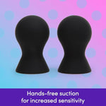 Perfect Pair Nipple Suckers | Silicone Nipple Sucking Toys | Bdsm Beginner Sex Toy Gifts For Women | Vacuum Cupping Breast Stimulation Suction Cups | Couples Adult Sex Games | Black