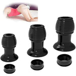3 Piece Threaded Anal Plug For Women Adult Sex Toy For Couples Hollow Anal Toy With Matched Stopper Anal Stimulator For Women And Men Black Butt Plug Anal Trainer (Black)