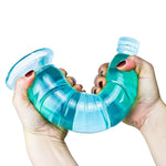 Silicone Sex Toy Anal Plug Realistic Dildo, 9.65 Inch Imitation Mineral Water Bottle Silicone Dildo, Striped Layered Design Experience Double Pleasure (Blue)
