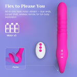 Vibrator Thrusting Dildo Sex Toys, Remote Control Strapless Strap-On Dildo For G-Spot, Anal Toys With 7 Vibration & 7 Thrusting Modes, Double-Ended Dildo For Women Lesbians (Cushify X)