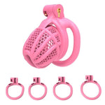 Sissy Chastity Cage Male Chastity Devices Penis Cage Small Cock Cage For Men Flat Chastity Cage Bdsm Cage F001 (Flat Ring,Pink)