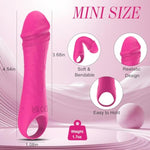 Mini Vibrator Dildo Sex Toys - Realistic Mini Silicone Vibrators Bullet Dildos With 10 Powerful Vibrations, Adult Female Sex Toy For G Spot Clitoral Nipple Sex Stimulation(Pink)