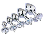 Pull-Ring Metal Backyard Anal Plug Sex Toys Alternative Toys Personal Sex Massager Silver