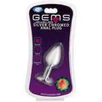 Gems Silver Chromed Anal Plug, Medium