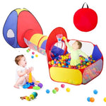 3 In 1 Kids Play Tent For Toddler With Baby Ball Pit And Play Tunnel, Children Indoor Outdoor Playhouse With Climbing Tunnel Toy For Toddlers, Boys And Girls Best Birthday Gifts?No Balls?