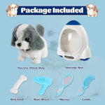 Robot Dog Toy For Kids,Electronic Pet Puppy W/Walking&Barking,Pet Care Pretend Play Set,Interactive Plush Stuffed Toys With Backpack, For Boys,Girls,Toddlers