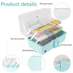 13 Inch 3-Layer Craft Storage Organizer Box with Handle for Art & Sewing Supplies
