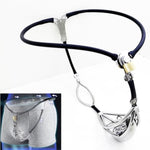 Male Stainless Steel With Cage Invisible Chastity Belt Device Underwear Fetish Panties Adjustable Chastity Device With Hole Bondage Fetish Adults Sex Toy (Black, 60-90Cm)
