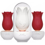 Rose Toy Vibrator For Women, With 10 Vibrating Pleasure For Clitoris & Nipple Stimulation, Tongue Licking Mini Clitoral Vibrator Stimulator, Adult Sex Toys & Games For Women Couples (Red Lily)