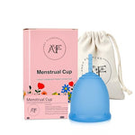 Reusable Menstrual Cup, Medical Grade Silicone Period Cup for Women & Beginners, Eco-Friendly Feminine Hygiene, Leak-Free Comfort for Up to 12 Hours (Small & Large) (Blue, Large)