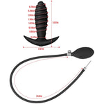 Liquid Silicone Inflatable Butt Plug, Threaded Drill Bit Anal Plug With Air Pump, Waterproof Easy To Anal Sex Toys For Women Men Couples