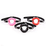 Open Mouth Gag Silicone Lips Ring Mouth Gag Oral O-Ring Ball Sex Bondage Gags & Muzzles Restraint Slave Sm Game For Lover Couple Adult Toys (Black)