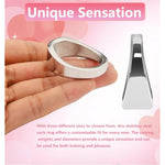 Stainless Steel Male Cock Ring Glans Ring Cock Ring Metal Penis Ring Delayed Ejaculation Increase Stimulation Sex Toys There Are 3 Different Sizes Arc Ring Without Edges (Medium-26Mm)