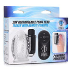 28X Rechargeable Penis Head Teaser Vibrator Toy With Remote For Men & Couples, Adult Sex Toy Bullet Vibrator Penis Tip Stimulator & Massager, Textured Inner Sleeve For Pleasure, Clear
