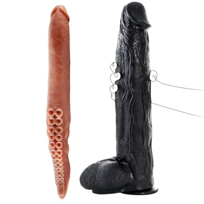 3" Diameter Huge Thick Dildo + 16.5 Inch Monster Double Ended Dildo