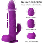Rabbit Thrusting Vibrator 6 Vibrating Modes With Remote Control, 8.27" Soft Silicone Dildo Vibrator With Suction Cup, G-Spot Double-Headed Dildo Vibrator Adult Sex Toy For Women