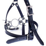 Y-Shape Restraint Head Harness With Metal Spider Ring Gag Bondage Mouth Gags Sex Toys For Couples (Silver)