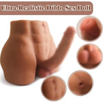 17Lb Male Sex Doll Torso For Women With Flexible Dildo, Realistic Sex Doll Ass With Tight Anal For Men Masturbation, Unisex Sex Toy For Women Men Gay Couple, Brown Men Sex Dolls