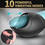 Mens Vibrator, Male Masturbator With 10 Vibrations With Ribbed Tunnel For Penis Stimulation Pleasure, Adult Male Sex Toy For Men Prolong Endurance & Games Black