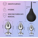 Anal Douche 4Pcs Anal Plug Set Stainless Steel Anal Butt Plug Adult Sexy Toys Sex Toys For Women,Men And Beginners