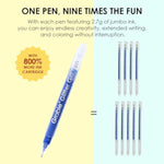 18 Color Jumbo Glitter Gel Pens, Metallic Sparkling Art & Coloring Set