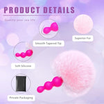 Small Rabbit Tail Anal Plug?Silicone Anal Sex Toys For Beginners?Butt Plug For Cospaly?Small Size For Long Time Comfortable Wear (Pink)