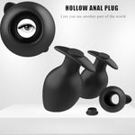 Hollow Anal Plug With Plug Kit Outgoing Wearing Butt Plug Tunnel Dilator Retractable Training Enema For Adults Or Couples (L)