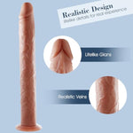 16.5 Inch Super Long Realistic Dildo + 6.7 Inch Anal Butt Plug Trainer (S)