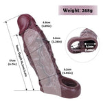6.7 Inch Realistic Penis Sleeve & Penis Extender Ultra-Soft Silicone Enlarger Sheath with Male Cock Ring, Delay Ejaculation Stronger Erection Enhancement Cock Sleeve Sex Toys for Men