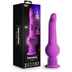 - Impressions New York Gyro-Quake 9.75 Inch Vibrating & Thrusting G Spot Dildo – 3 Thumping Speeds - 9 Vibration Modes - Platinum Cured Silicone - Accordion Suction Cup Base - Purple