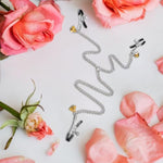 Nipple Clamps,Nipple Clamps For Pulling,Adjustable Nipple Clamp For Women And Men, Metal Nipple Clips Non Piercing,Nipple Clamps With Chain For Nipple Decoration,Nipple Clip With Bell (Silver Chain)