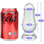 Large Glass Butt Plug Anal Sex Toy G Spot Masturbator Prostate Massage Huge Anal Trainer Glass Dildo For Women Men Couple Transparent (M)