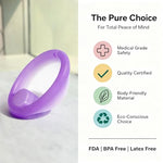 Soft Menstrual Disc – Reusable Medical-Grade Silicone Period Disc | Leak-Free 12H Protection, Eco-Friendly Organic Tampon Alternative for Women (Purple, Regular)