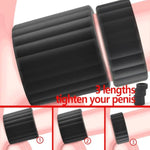 Penis Ring For Men - Ball Stretcher Glans Ring Black Silicone Stretchy Cock Ring For Harder Longer Stronger Erections - Erection Enhancing Sex Toy - 3 Lengths