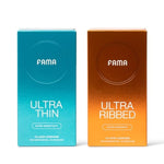 Ribbed&Ultra Thin Condoms, For Ultra Sensitivity, Natural Latex, Lubricated Condoms - 20 Count