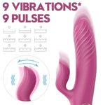 Vaginal Massage Stick - Dual Head Vibration, Synchronized Stimulation Of Clitoral G-Spot, Impact Mode, Silicone Masturbator Sex Toy (Claret)