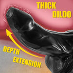 3.5'' Diameter Realistic Black Uncut Dildo With Balls,10 Inch Big Thick Foreskin Dildo With Suction Cup For Hands-Free Play,Xxl Girthy Dildos Large Anal Dildos Sex Toy For Men And Women