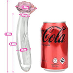 7.08 Inch Glass Anal Butt Plug Dildo G-Spot Masturbating Massage Adult Games Sex Toys, Elegant Flower-Shaped Anal Plug Thick Glass Masturbators For Beginners And Advanced Players